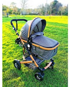 2 in 1 two-way baby stroller with bassinet grey IN STOCK