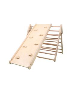 Pikler Triangle Frame with Ramp and Slide
