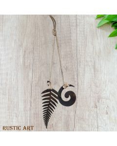 Fern & Koru -Corten Rusty large hanging metal art