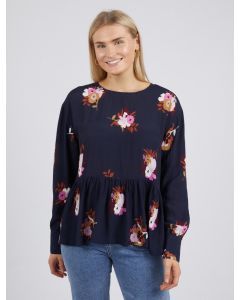 Posy Floral Blouse - Navy