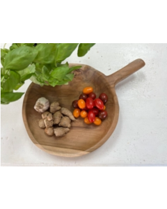 Organic Teak Round Platter with Handle