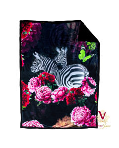 Zebra Rose Sherpa Blanket