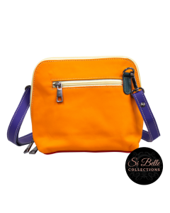 Blue, Orange and Purple Leather Bag