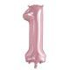 Number one supershape foil balloon - light pink