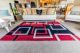 Rug Modern Black Red rugs mat 609