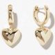 18K Gold Huggie Heart Earrings 