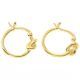 18K Gold Knotted Huggie Hoop Earrings 