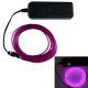 Purple 3M Battery Operated Luminescent Neon LED Lights Glow EL Wire Party Strip Rope