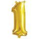 Small foil number balloon - gold 1 (air fill)