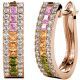 Rose-Gold Plated Huggie Earrings with coloured AAA grade crystals 