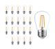 20 Pack S14 2W LED Screw E26 Filament Dimmable Festoon Light Bulb - Warm White