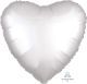 Heart shaped satin luxe foil balloon - white satin