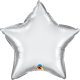 Star shaped foil balloon - chrome silver