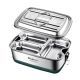 Leakproof 304 Stainless Steel Bento Lunch Box 2L-3 Grids with Bento Bag