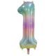 Number one supershape foil balloon - pastel rainbow