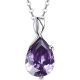 925 Sterling Silver Amethyst Crystal Necklace 