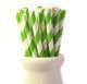 Vintage paper straws - lime green stripe - 25pk