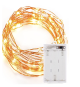 5m 50 LED Copper Wire Battery Seed Fairy Lights - Warm White