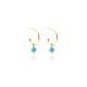 Superfine / Mini Turquoise Hoops Gold Plate