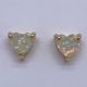 18K Gold Stud Earrings with Heart shaped opal 