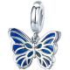 925 Sterling Silver Charm with Blue Butterfly