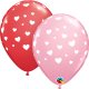 Pink & Red Random Hearts balloon