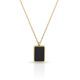 18K Gold Plated Necklace Contemporary Square design in black 