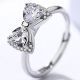 925 Sterling Silver Adjustable Ring with CZ diamond bow 
