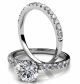18K White Gold Premium Crystal Wedding Ring Set 