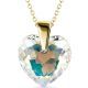 18K Gold Crystal Heart Necklace 
