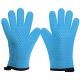 Heat Resistant Oven Mitts BBQ Gloves - Blue