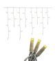 3m White Rubber Wire Outdoor Connectable Waterproof Icicle Fairy Lights - Warm White