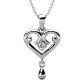 18K White Gold Premium Crystal Heart Shaped Necklace 