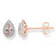 9ct Rose Gold Pear Shaped Morganite & Diamond Earrings