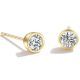 18K Gold Crystal Stud Earrings 