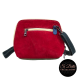 Red, Pink and Grey Suede Bag