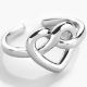 925 Sterling Silver Knotted Heart Shape Adjustable Ring 