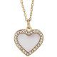 18K Gold Heart Necklace with CZ Diamonds 