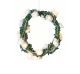 3m Green Leaf with 20 Lace Rose Garland Battery Powered Lights - Warm White