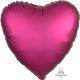 Heart shaped satin luxe foil balloon - pomegranate