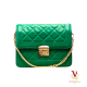 Quilted Cross Body Bag - Emerald Green