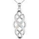 925 Sterling Silver Celtic Opal Necklace 