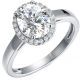 925 Sterling Silver Moissanite Engagement Ring 