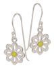 Sterling Silver White & Yellow Daisy Earrings