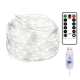 10m USB Plug Silver Wire Seed String Fairy Lights With Remote Control - Cool White