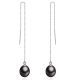 925 Sterling Silver Black Pearl Threader Earrings 
