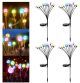 4 Pack 10 LED Each Multicolour Firefly Waterproof Solar Powered Flexibility Swaying Outdoor Garden Lights