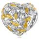 925 Sterling Silver and Gold Heart Charm