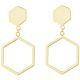 18K Gold Dangle Geometric Earrings 