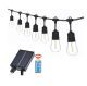 10m Drop Down 20 Bulbs Solar or USB Chargeable Outdoor Festoon Lights with Remote
